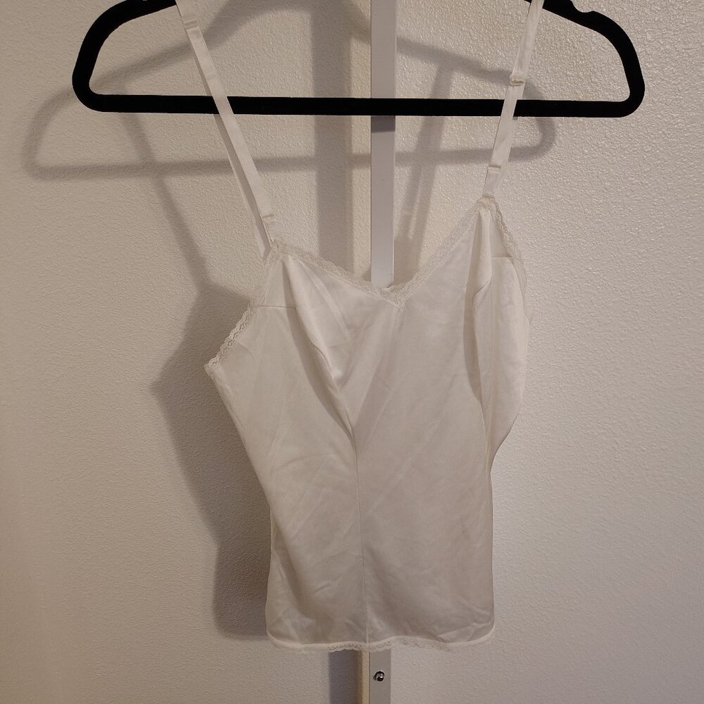 Women's Cami Slip Top Size 34 Nylon White Adjustable Straps